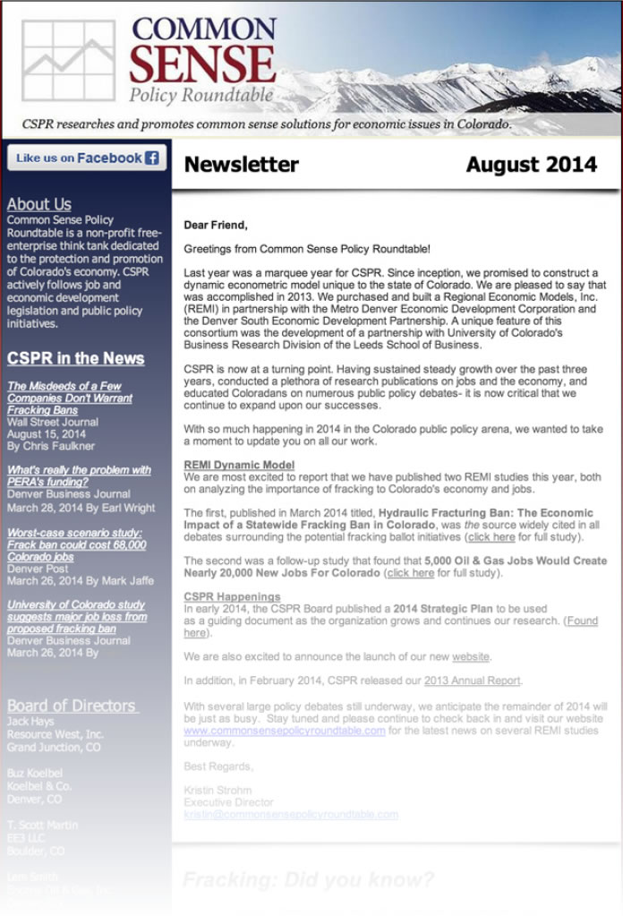 CSPR Summer Newsletter