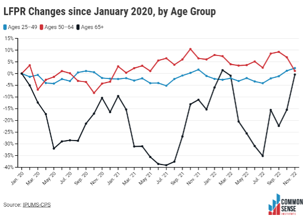 LFPR Changes since January 2020, by Age Group