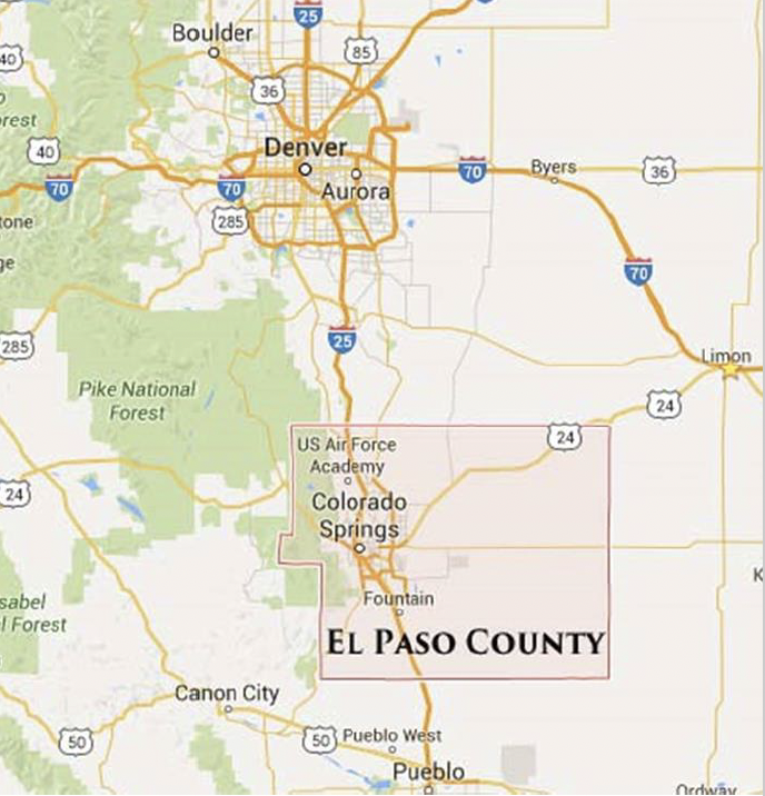 El Paso County map